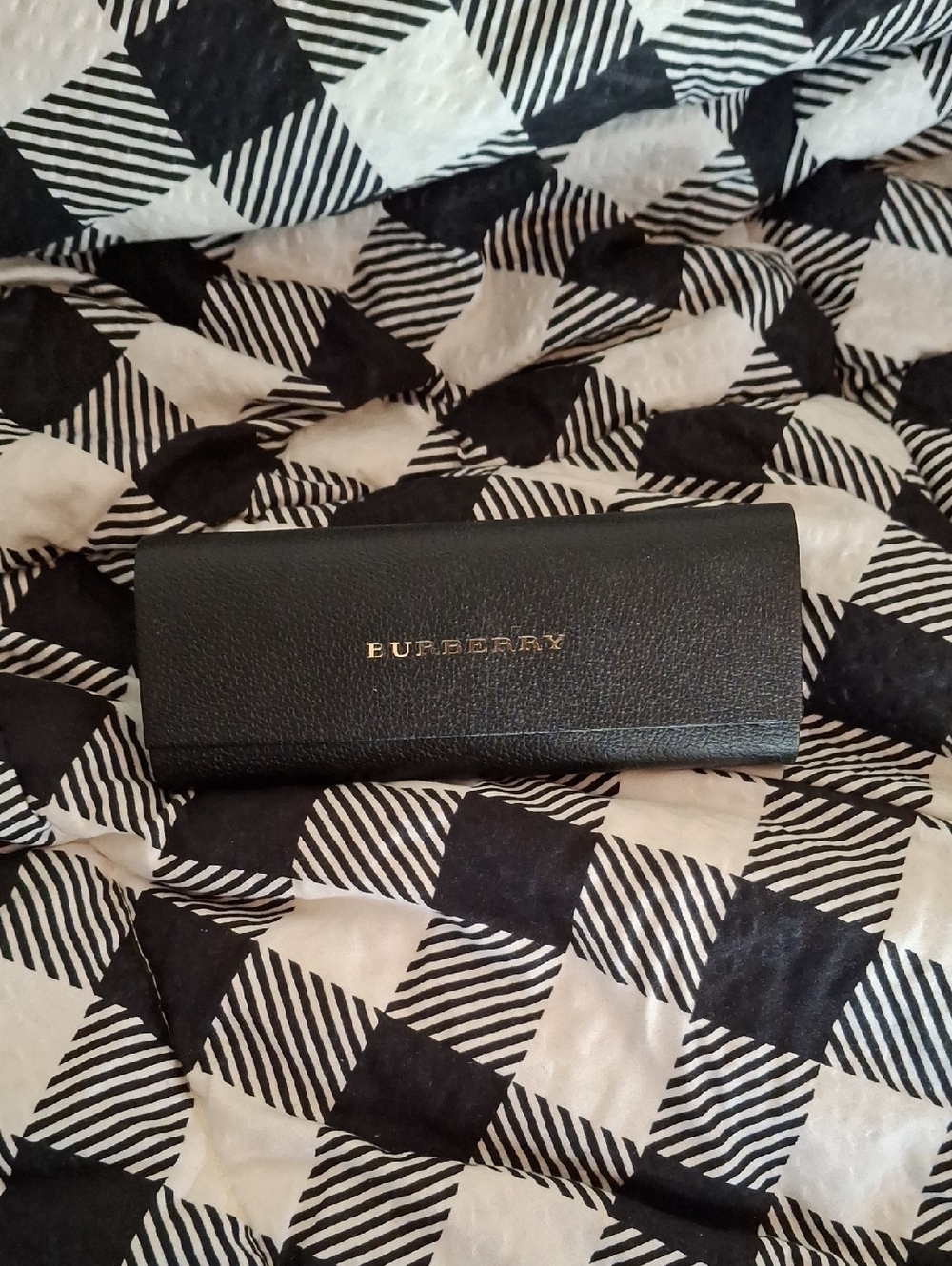 Burberry Black Eyewear Case with Gold Logo